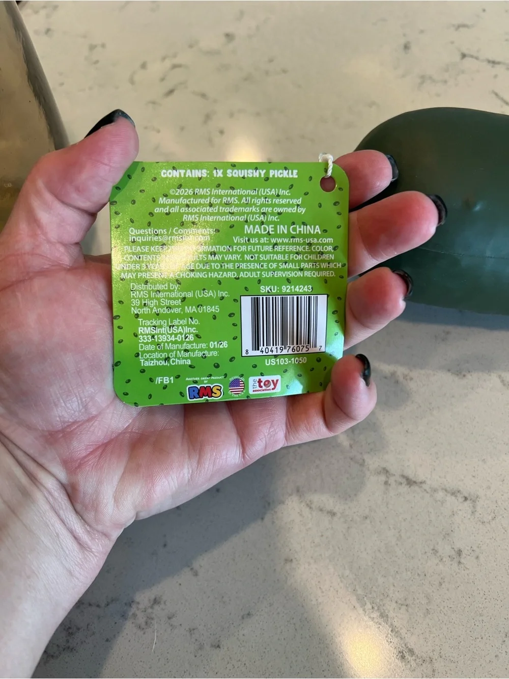 NWT SmushMart Pickle Squishy - Green